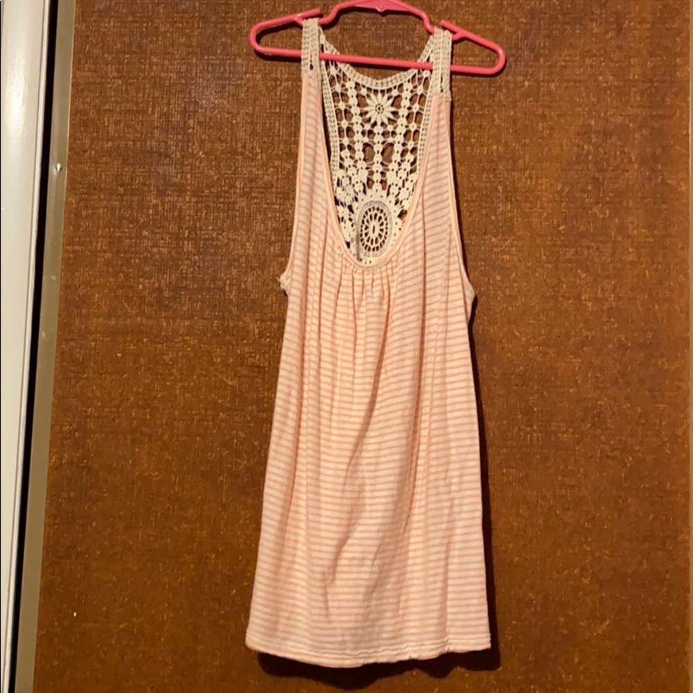 Cute pink laced tank top